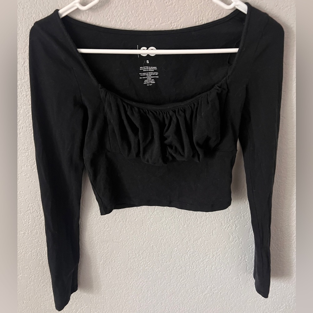 SO Black Cropped Long Sleeve
